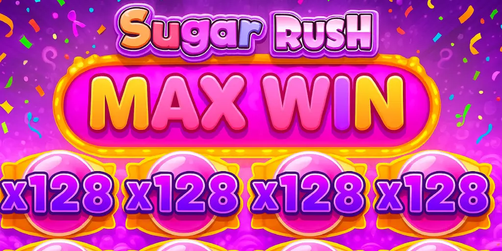Sugar Rush slot oyunu renkli şeker temalı arayüz